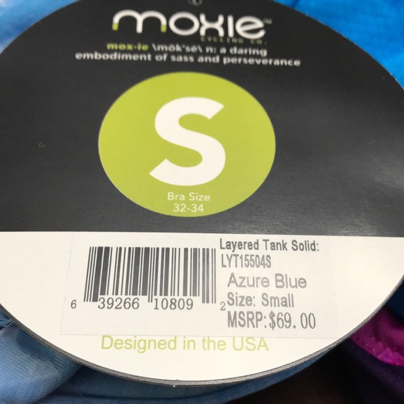Moxie Sz S Cycle Tank Layered Azure Blue - Picture 3 of 4